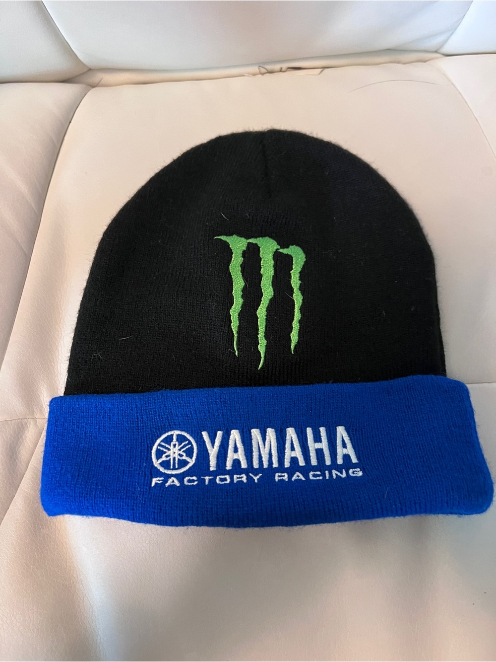 Yamaha Racing x Monster Energy Beanie with Blue Foldover Cuff